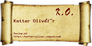 Ketter Olivér névjegykártya