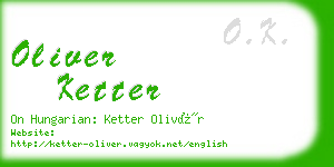 oliver ketter business card